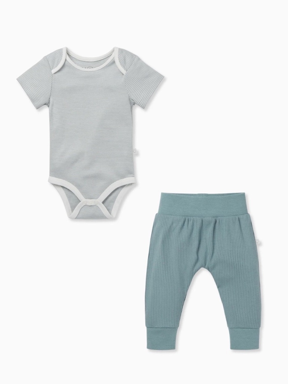 Blue Stripe Short Sleeve Bodysuit & Ribbed Joggers